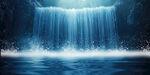 高清蓝色瀑布