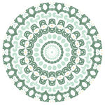 浅绿色圆形花纹曼陀罗图案