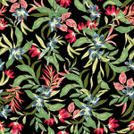 花卉植物水彩无缝图案