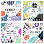 多彩几何图案海报时尚背景设计