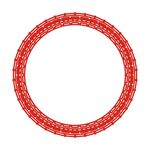 中国红色圆形喜字无缝窗边框图案