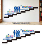 企业标语楼梯文化墙