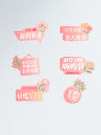 粉色美妆促销标签集合