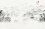 中式国画山水背景墙