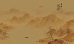 中式水墨意境山水画