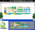 健康食堂节约粮食餐馆文化墙