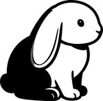 可爱黑白兔子卡通形象