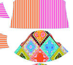 多彩条纹与几何图案服饰