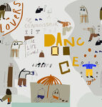 多彩舞蹈元素创意插画