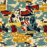 复古波普风图案印花设计