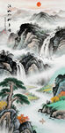竖幅山水画