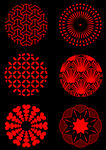 红色几何花纹图案集合