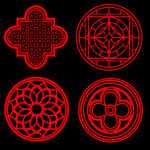 中式传统红色雕花图案