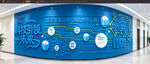 创意蓝色科技公司形象墙 