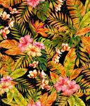 热带花卉植物印花图案