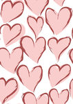 粉色爱心手绘无缝图案
