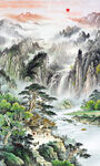 山水国画风景图