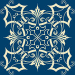 蓝底精美对称花纹图案
