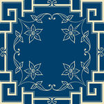 中式蓝色几何花纹图案