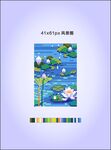 睡莲画作展示像素拼豆十字绣