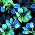 蓝绿花卉图案背景