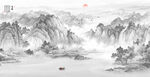 水墨山水背景墙