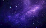 蓝紫宇宙星空背景墙