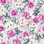 粉色花卉图案布料纹理