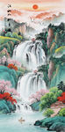 竖幅山水画