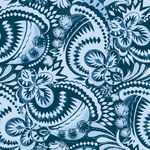 蓝白佩斯利花纹图案