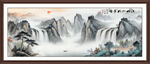 水墨山水国画风景图