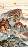 五岳独尊泰山玄关山水画