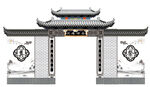 中式传统牌坊建筑  殡葬门头