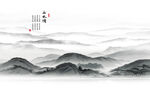 中式屏风山水画