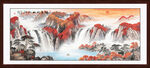 客厅旭日东升山水画