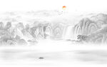 国画山水水墨画