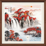 方形山水画