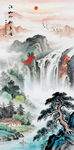 竖幅山水画