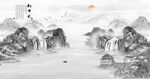 国画山水背景墙