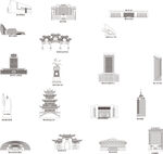 德州城市建筑剪影景点