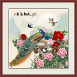 孔雀牡丹图