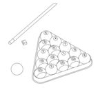 台球器材轮廓图 矢量图 
