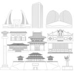 保定城市建筑剪影景点