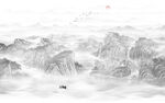 新中式水墨山水画