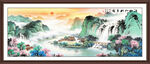 新中式山水画客厅装饰画