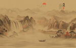 山水意境中国风水墨画