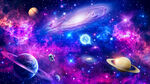 宇宙星空外太空漩涡银河星球背景