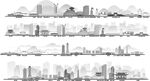 海南城市建筑剪影景点
