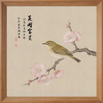 手绘梅花枝头装饰画