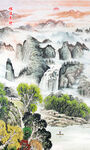竖幅山水画